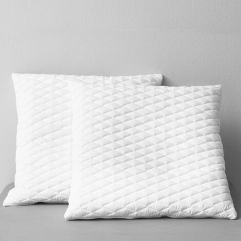 Oreillers lot de 2 80x80x14 cm Mousse à mémoire de forme (1/5)