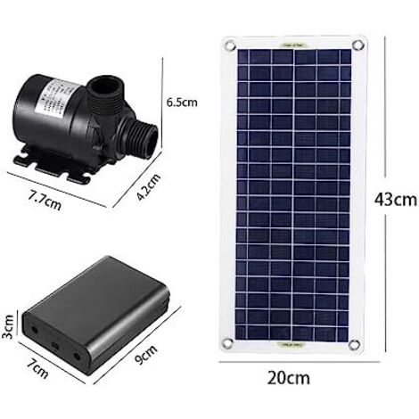 ZAMETTER Fontaine Solaire 25 W - Kit De Pompe à Eau Submersible - Débit De 1100 L/h - Avec Tuyau De 2 M - Hauteur De Levage De 5 M - Pour Jardin, étang Et Cascade