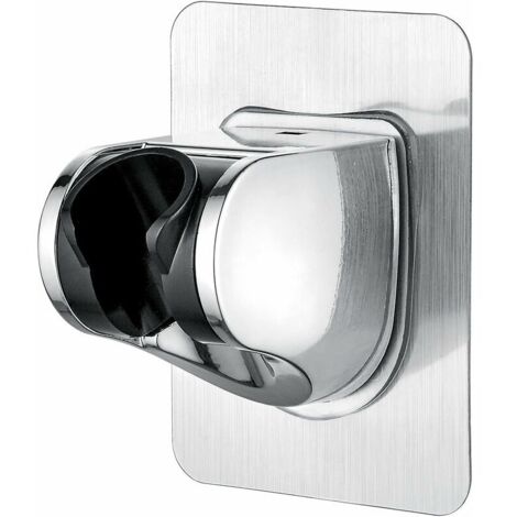 Support Douche Sans Percage Colle 3M- Support Pommeau de Douche Universel, Réglable (45°), Support Douchette Mural Charge Jusqu'à 18 kg, pour Pommeau de Douche Douchette Salle de Bain, Chrome (1/4)