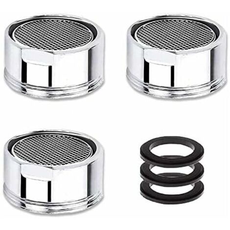 Mousseur Robinet M22/M21,5, 3 Pièces Aerateur Robinet Economie D'eau Avec Filtre en Acier Inoxydable, Aérateur de Filtre a Eau Robinet(21,5mm Filetage Mâle) (1/4)