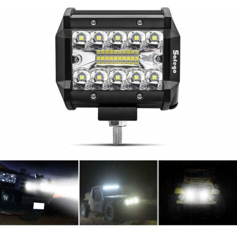 4" 60W Projecteur LED Lampe de travail Barre LED Phare 10800LM, Etanche IP67, Feux Antibrouillard pour Voiture Hors Route Tracteur Camion SUV ATV Bâteau 12V 24V Feux Diurne Lumière (1/4)