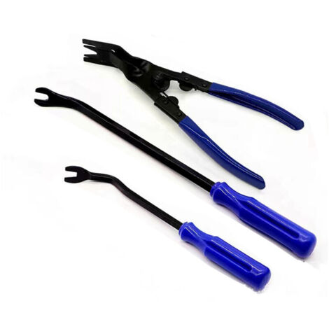 (Bleu)3 pièces - Jeu d'outils de démontage de Garnitures Automobiles pour Un démontage Facile et sans Rayure des Panneaux de Porte, des Tableaux de Bord et des moyeux de Roue de la Voiture. (1/4)