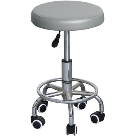 Housses de tabouret rondes imperméables pour tabouret de bar - En polyuréthane - Pour chaise de bureau - Pour salle à manger - Tabouret rond,Gris (1/4)