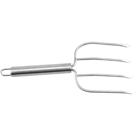 Fourchette à Barbecue en Acier Inoxydable 33 Cm, Fourchette à Viande Grillée Multifonction, Outil de Brochette pour Camping et Barbecue en Plein Air (1/4)