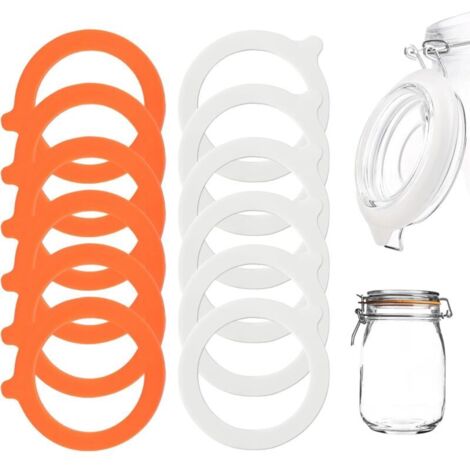 12 Pièces Joint Bocaux en Silicone (Diamètre Intérieur 73 mm, Diamètre Extérieur 95 mm), Joints de Bocal, Anneaux en Caoutchouc, pour Bocaux en Verre Pot à Bonbons Stockage des Aliments