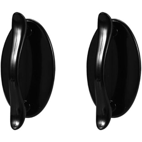 2 pièce Poignée de porte en plastique ABS pour placard - Sans perçage - Poignée de porte coulissante - Poignée de tiroir (noir) (1/4)
