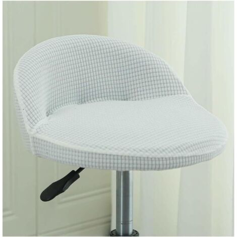 Housse de Tabouret Ronde Pivotant de Bar avec Petit Dossier Lune Modernes Irrégulière Couvre Tabouret Haute Bar Cuisine Scandinave Couverture Housse Chaise Salle Manger,Blanc (1/4)