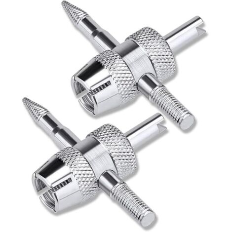 Outil multifonction 4 en 1 pour valves de pneus – Outil pour la réparation des valves de pneus de voiture (2 pièces) (1/4)