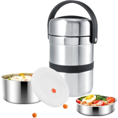 1,8 l Récipient Isotherme en Acier Inoxydable, Boîte Isotherme avec Isolation Thermique et Joint en Silicone pour Repas Chaud Maison Bureau école Camping (1/4)