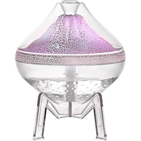 Humidificateur de pièce portable pour chambre à coucher avec fausse lumière de flamme, sortie de brume de 30 ml/h, fonctionnement à faible bruit de 35 dB, capacité de 360 ml (1/4)