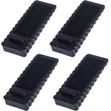 4 Pièces Noir Antidérapante Bloc Arrêts de Portes Durables Butee de Portail Bloque Butoir de Porte Empilables pour Tous Types de Sols en Intérieur et Extérieur (1/4)