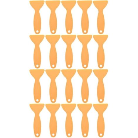 Lot de 20 Raclettes Triangulaires en Plastique Jaune, Grattoirs Compacts pour Film Adhésif de Voiture, Outil Multifonction pour Film Vinyle, Pose et Retrait D’Autocollants (1/4)