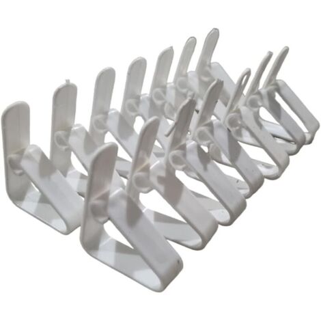 Set de 16 Pinces Clips Nappes Blanches - Robustes, Polyvalentes, et Prêtes à Utiliser pour Toutes Vos Occasions - Pince à nappes en Plastique (1/4)