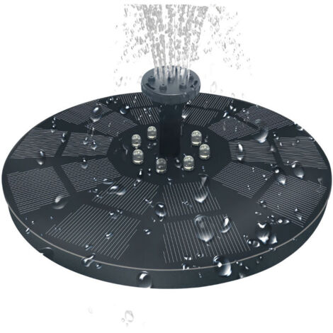 Fontaine Solaire 3W Fontaine Solaire Exterieure de Jardin, Fontaine Solaire Extérieur avec 7 Buses, Pompe Bassin Solaire pour Bain d'oiseaux, Étang, Piscine, Patio, Décoration de Jardin (1/4)