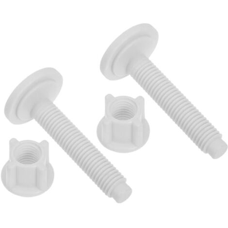 2 pièces Kit de Boulons Plastique pour Fixation de Lunette Toilette Vis Universelles avec Mécanisme Démontage Rapide pour Sièges Wc Fixations Durables et (1/4)