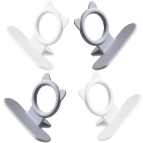Ensemble de quatre poignées adhésives pour abattant de toilette, accessoires pratiques pour éviter le contact direct, compatibles avec différents abattants de toilette. (1/4)