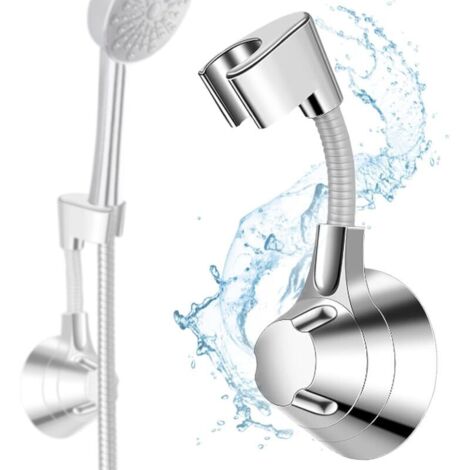 Support Pommeau de Douche Sans Perçage, Accroche Pommeau de Douche, Support Douchette Mural Charge Jusqu'à 5 kg, Support de Douche, pour Pommeau de Douche Douchette Salle de Bain (1/4)