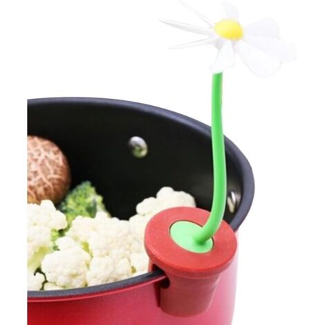 Lève-couvercle pour fleurs - Silicone PP Résistant à la chaleur - Antidérapant - Parfait pour la cuisine, la pâtisserie, la maison, le camping, pour éviter les débordements (1/4)