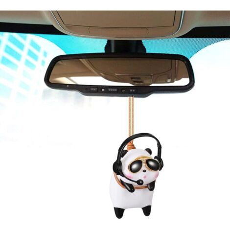 Balançoire Panda Pendentif Rétroviseur Voiture, Pendentif Rétroviseur Voiture Ornement Suspendu Décoration Voiture, Accessoires Intérieur Voiture Décoration pour Femmes & Hommes (1/4)
