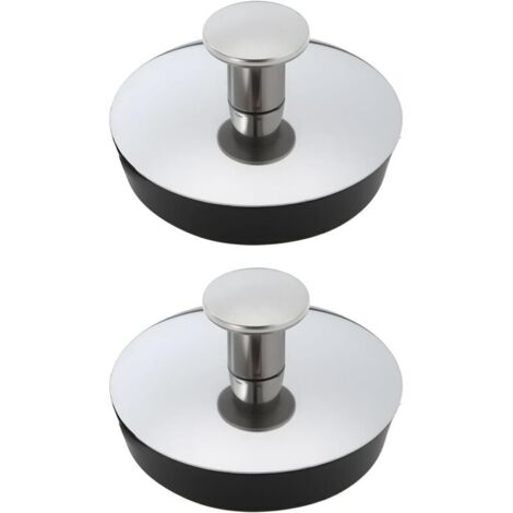 Lot de 2 bouchons de vidange en caoutchouc de petite taille 3,4 x 2,3 cm pour baignoire, lavabo, cuisine (1/4)