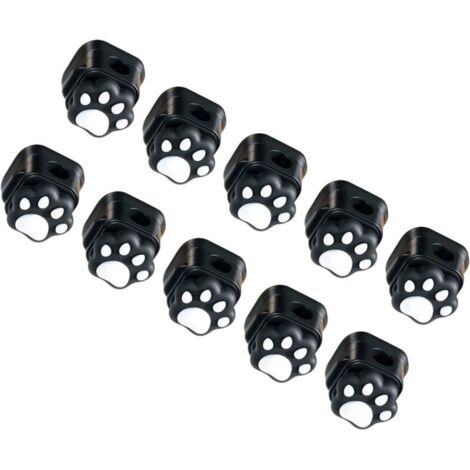 Lot de 10 organiseurs de câbles de bureau en forme de pattes de chats pour une fixation et une organisation sécurisées des cordons USB de type C (1/4)