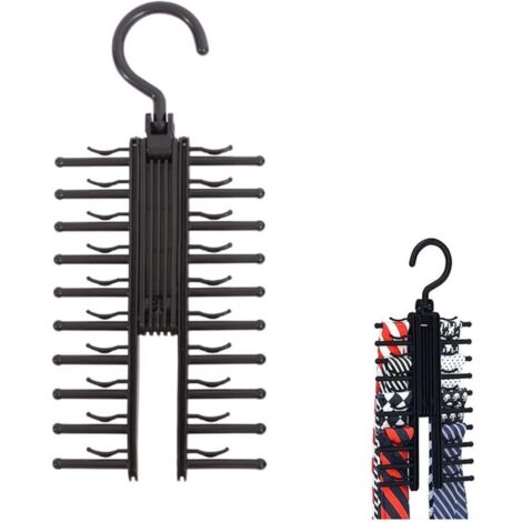 Porte Cravates, Cintres à Cravates, Porte Cravates Réglable, Porte Cravates Réglable en X, Porte Cravates avec Pince Antidérapante, pour Cravates, Ceintures, Echarpes, Accessoires et Plus (1/4)