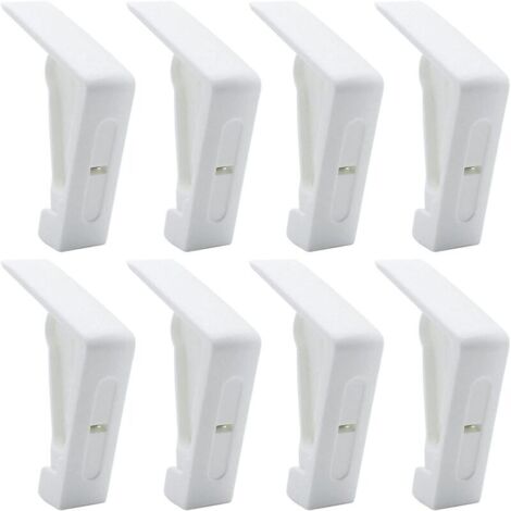 Pinces à nappes en plastique blanc pour tables d'extérieur pinces à nappes réglables avec ressorts pour pique-niques, mariages et barbecues dans le jardin (1/4)