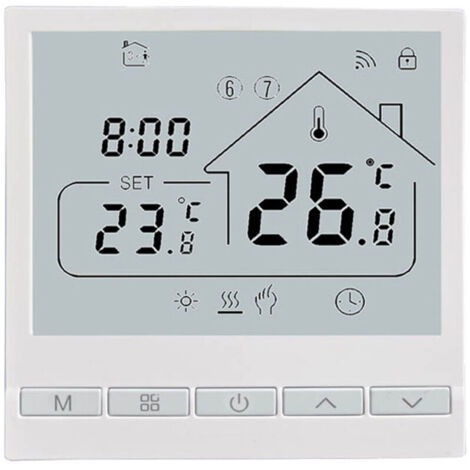 Thermostat Wi-Fi pour chaudière. Thermostat avec commande vocale Alexa, thermostat numérique intelligent sans fil programmable Tuya pour le chauffage, l'eau et le gaz. Thermostat d'ambiance intégré (1/5)