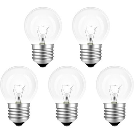 Ampoule Four E27 300 Degré Résistante à Chaleur, 230V Dimmable E27 G45, 400LM Blanc Chaud 2700K, 45MM Ampoule de Four G45 E27 pour Four, Micro-ondes, Lustre, Lot de 5 (1/5)