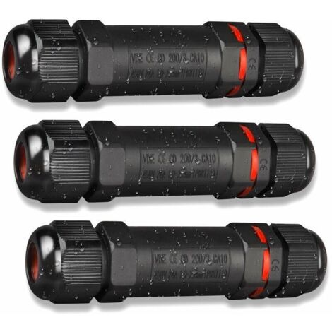 Boîte de Derivation Étanche, 3 Pcs Connecteur Électrique Éxterieur IP68, Domino Etanche Boîtier de Jonction Ø 1mm-13mm… (1/5)