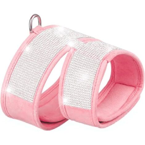 Harnais pour Chats avec Strass, Harnais Antichoc pour Chats, Harnais de Chat Réglable, Sangle de Poitrine de Style Gilet pour Chats (1/5)