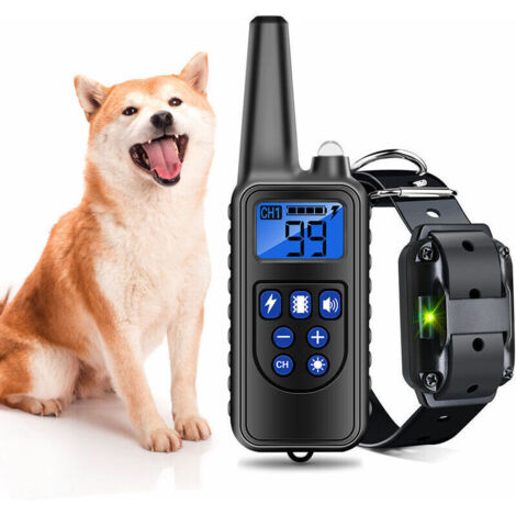 Collier de Dressage pour Chiens Rechargeable et Étanche avec Distance de 800m, Choc Electrique, Sonore noir A