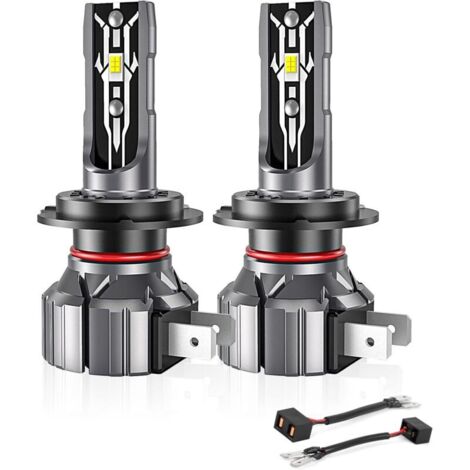 2 PiècesH7 LED Phare Blanc 6000K Ampoule de Voiture Feux de Croisement/Faisceau de Route pour Voitures et Motos (1/5)