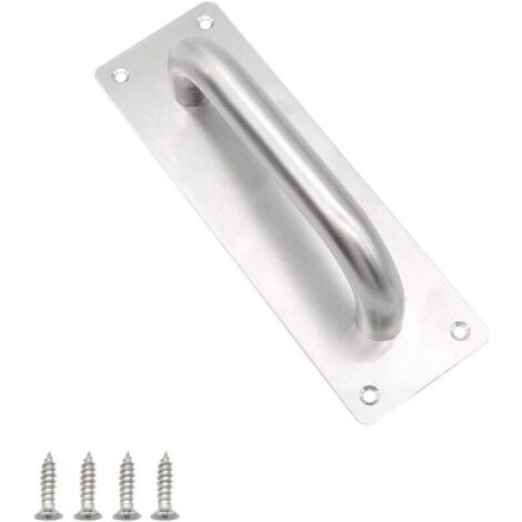 Poignées de Porte en Acier Inoxydable avec Plaque Arrière, Poignée de Porte à Pousser pour Porte de Toilette (1/5)