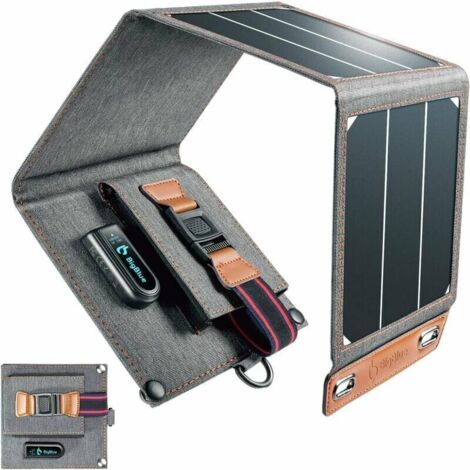 Panneau solaire portable 14 W Port USB ultra léger (5 V/2,4 A) Chargeur solaire pliable IPX4 pour toutes les activités de plein air (1/5)