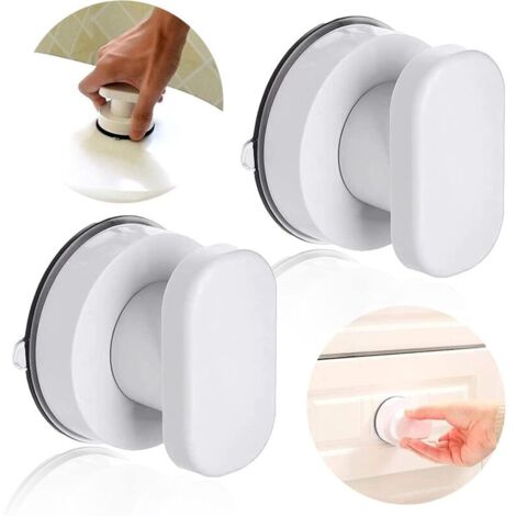 Porte 2 pièces avec poignée à ventouse poignée de porte en verre, ventouse forte pour poignée de porte de salle de bain (1/5)