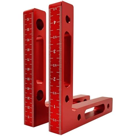 2 pièces de bloc en L de positionnement carré à 90 degrés pince coulissante droite outils de travail du bois outils de travail du bois carrés en alliage d'aluminium (1/4)