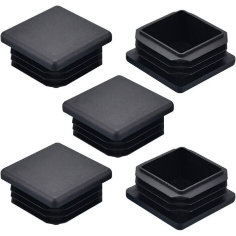 25PCS Bouchon de Tuyau Carré en Plastique Bouchon de Tuyau Couvre-Pieds de Chaise Carré, Bouchon de Tube en Métal, Durable Antidérapant et Pratique, 40x40 mm Bouchon Intérieur Carré en Plastique (1/4)