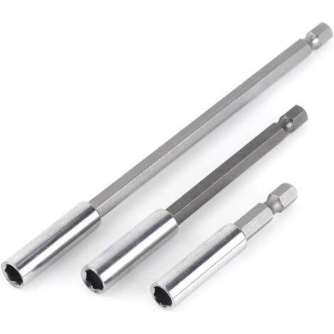 3pcs 1/4" 60/100/150mm Perceuse Électrique Tournevis Embout Hexagonal Titulaire de Bits Extension Bar Porte-Bit Foret Magnétique Outil de la Tige (1/5)
