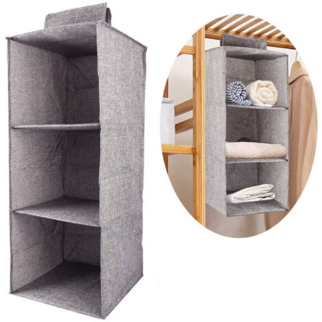 Rangement Rangement Organisateur Suspendu Pliable Étagère Suspendue Armoire Organisateur de Placard avec 5 Grands Compartiments Ensemble de Système de Rangement