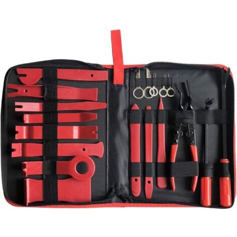 19 Pièces Outils pour Garnitures, Difficile Outil Démontage Auto avec Extracteur d'agrafe - pour Panneau Accessoires (1/5)