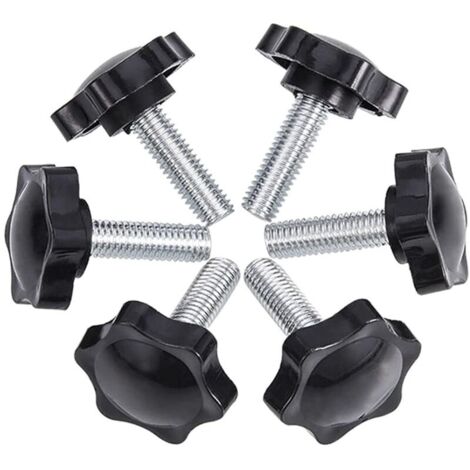 6-Pack M8x25mm Vis de pouce, étoile en plastique moletées Bouton de serrage à vis Thumbscrew (1/5)