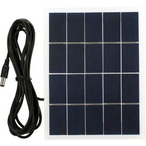 Panneau solaire 3W 5V avec connecteur DC Cellule solaire en silicium polycristallin DIY étanche Camping Portable Power Panneau solaire Compatible pour 3.7V Batterie Street Light Garden Lamp Home Fan P (1/5)