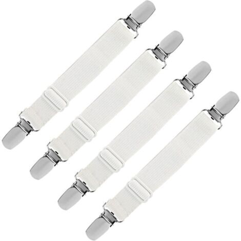 Tendeur élastique pour drap housse – Lot de 4 – Fixation ajustable 16-53 cm – Maintien sécurisé pour draps, housses de canapé et repassage