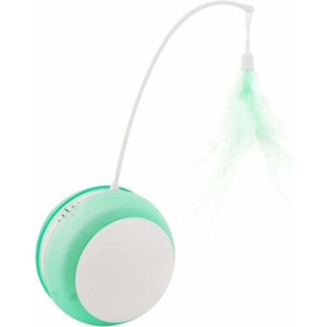 Jouet Gobelet Chat Jouet électrique pour Chat avec Boule Anti-Chute LED Plume, Canne à pêche à Roulement Automatique pour Chat Drôle Fournitures pour Animaux Vert (1/5)