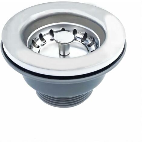 Bonde évier sans trop plein – Panier en inox ø 84 mm – Acier inoxydable – Finition satinée anti-rayures – Compatible éviers en granit et céramique (1/5)