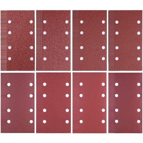 80 Feuilles Abrasives pour Ponceuse,93 x 185 mm Feuilles Abrasives Ponceuse Papier Ponçage,Papier Abrasif pour Ponceuse à Souris pour Ponceuses Bosch Multi-Sander,grains 40/60/80/120/180/240/320/400 (1/5)