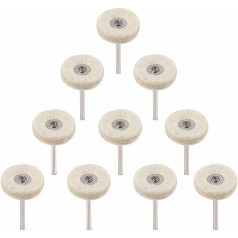 10Pcs Roue de polissage 25mm Laine Feutre Polissage Roues Foret Grinder Roues Brosses Outil Rotatif Avec Poignée (1/5)