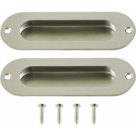 Lot de 2 pcs Poignées Encastrées pour Porte Coulissante INOX Sliding Door Handles (1/5)