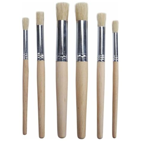 poils pinceaux peinture professionnelle pinceau manche en bois brosses pour huile acrylique aquarelle peinture 6pcs (1/5)